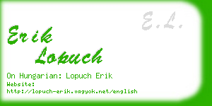 erik lopuch business card